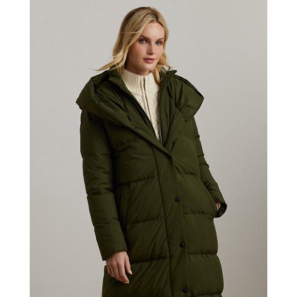 Lauren Ralph Lauren Oversize-Collar Quilted Down Coat Size Small - Picture 2 of 11
